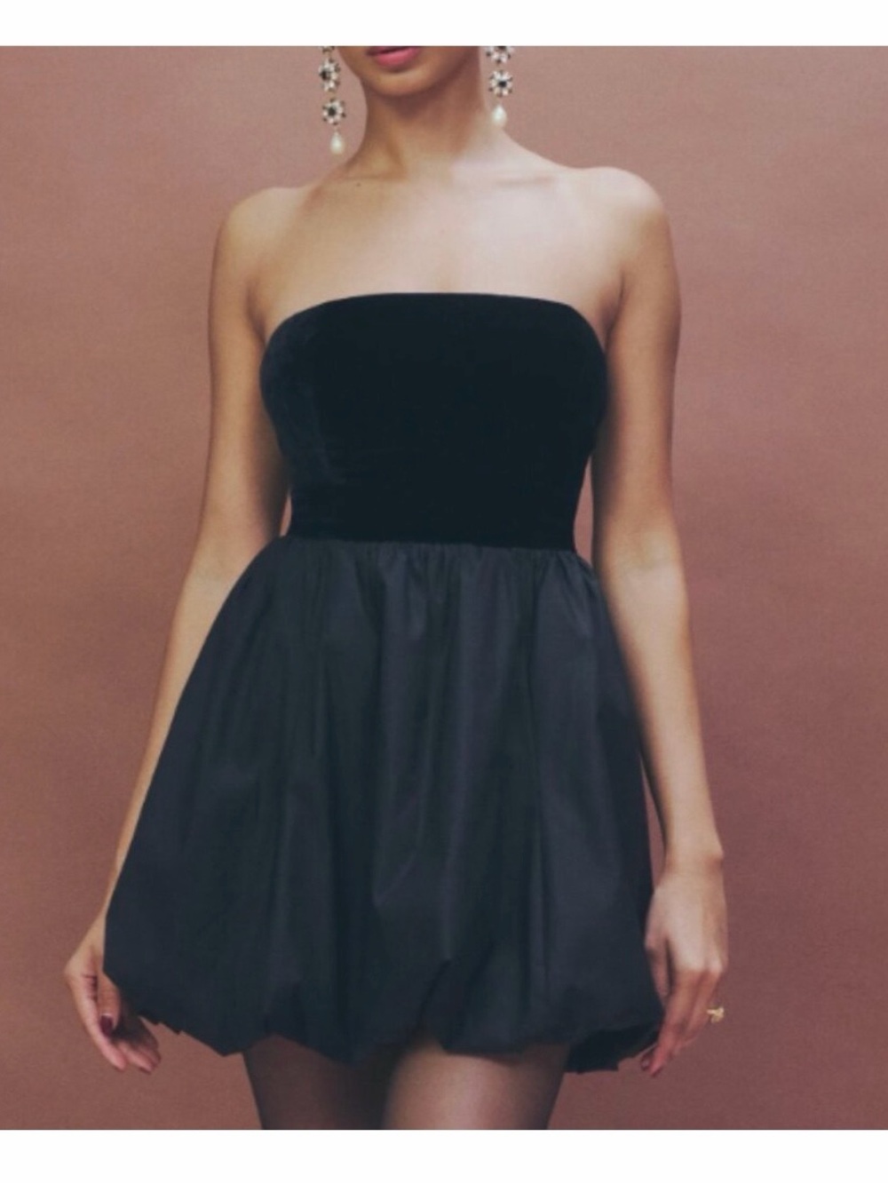 Reformation St. Louis Black Velvet Mini Tube Dress Size 10 NWT